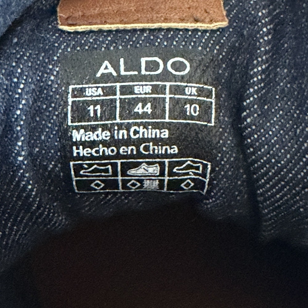 ALDO Men's Black Leather Ankle Boots Lace‎ Up Contrast Stitching Size 11 - Picture 10 of 10